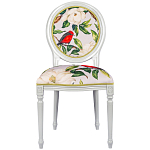 Стул светло-серый из натурального бука с изображением птиц и цветов Blooming Birds Red  варинант исполнения - 1 | Loft Concept в Брянске