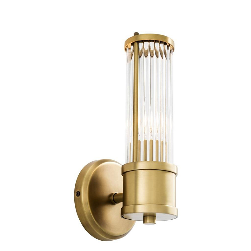 Бра Wall Lamp Claridges Single Brass Латунь Античная полированная Прозрачное Стекло Бра Wall Lamp Claridges Single Brass Латунь Античная полированная Прозрачное Стекло в Брянске | Loft Concept