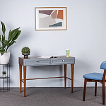 Стол письменный из массива бука с 2-мя ящиками серый Wenge Light варинант исполнения - 5 | Loft Concept в Брянске