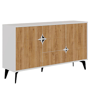 Комод с 3-мя дверцами и выдвижным ящиком цвета светлый дуб SPARK CONSOLE WHITE