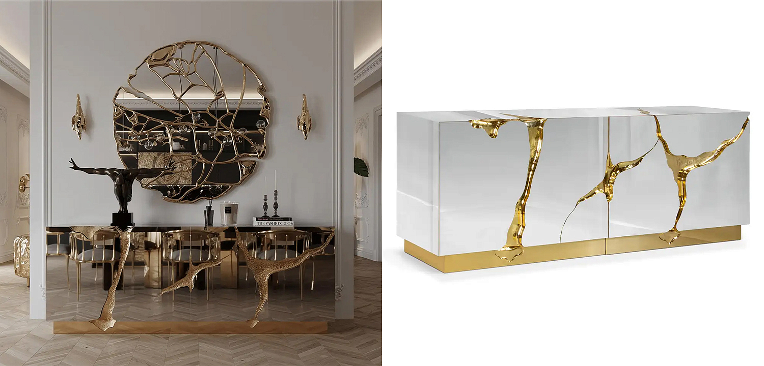 Буфет Modern Contemporary Lapiaz Sideboard Boca do Lobo Mirror Буфет Modern Contemporary Lapiaz Sideboard Boca do Lobo Mirror - Loft-Concept в Брянске