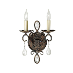 Бра с 2-мя лампами в виде свеч с подвесками и состаренным эффектом Feiss варинант исполнения - 1 | Loft Concept в Брянске