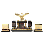 Настольный письменный набор из яшмы и долерита с декором Двуглавый орел Manager Organizer варинант исполнения - 3 | Loft Concept в Брянске