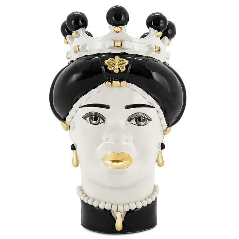 Ваза Vase Moro Lady Medium New Black Белый Черный Ваза Vase Moro Lady Medium New Black Белый Черный в Брянске | Loft Concept