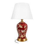 Настольная лампа бордовая с изображением птиц Slip Away варинант исполнения - 1 | Loft Concept в Брянске