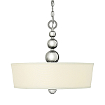 Люстра подвесная с белым тканевым цилиндрическим абажуром и декоративными шарами Hinkley варинант исполнения - 1 | Loft Concept в Брянске