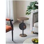 Столик приставной с абстрактным основанием и акцентом в виде золотистого диска Heavenly Space варинант исполнения - 9 | Loft Concept в Брянске