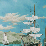 Обои ручная роспись Nantucket Crossing Brandt colourway on scenic paper варинант исполнения - 4 | Loft Concept в Брянске