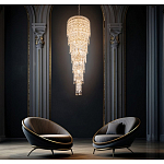 Люстра многоярусная каскадная с хрустальными подвесками Roul Crystal Light варинант исполнения - 8 | Loft Concept в Брянске