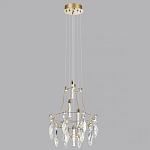 Люстра подвесная из металла с хрустальными подвесками прозрачного цвета Quasar 41 варинант исполнения - 6 | Loft Concept в Брянске