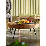 Журнальный столик с круглой фактурной столешницей из натурального дерева Vortex варинант исполнения - 4 | Loft Concept в Брянске