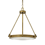 Люстра подвесная цвета латунь с плоским круглым матовым стеклянным плафоном на цепи Hinkley варинант исполнения - 1 | Loft Concept в Брянске