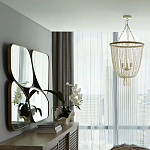 Зеркало в ассиметричной раме золотистого цвета Chaotic варинант исполнения - 4 | Loft Concept в Брянске