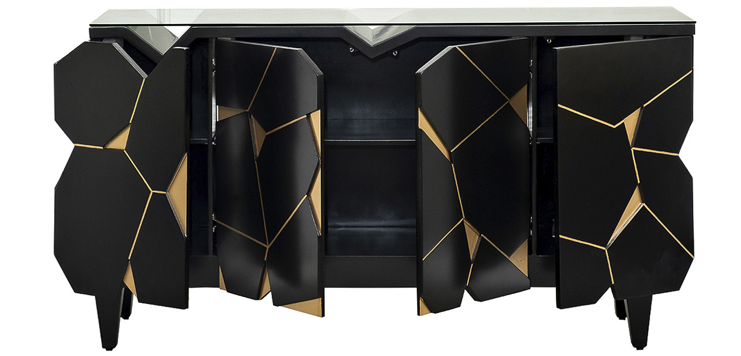 Комод геометрический декор Mosaik Chest of drawers Черный Комод геометрический декор Mosaik Chest of drawers Черный - Loft-Concept в Брянске