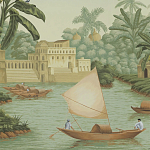 Обои ручная роспись River Scenes of Bengal Verdoyant варинант исполнения - 3 | Loft Concept в Брянске