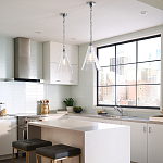 Подвесной светильник с прозрачным рельефным стеклянным плафоном в форме конуса Feiss варинант исполнения - 9 | Loft Concept в Брянске