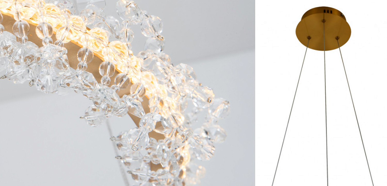 Crystal round chandelier Светильник Кольцо из Хрусталя Crystal round chandelier Светильник Кольцо из Хрусталя - Loft-Concept в Брянске