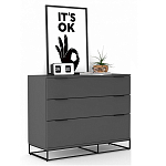 Комод цвета графит с 3-мя ящиками Strict Lines  варинант исполнения - 2 | Loft Concept в Брянске