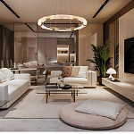 Люстра в форме кольца с золотым декором Warm Heavenly Light варинант исполнения - 7 | Loft Concept в Брянске