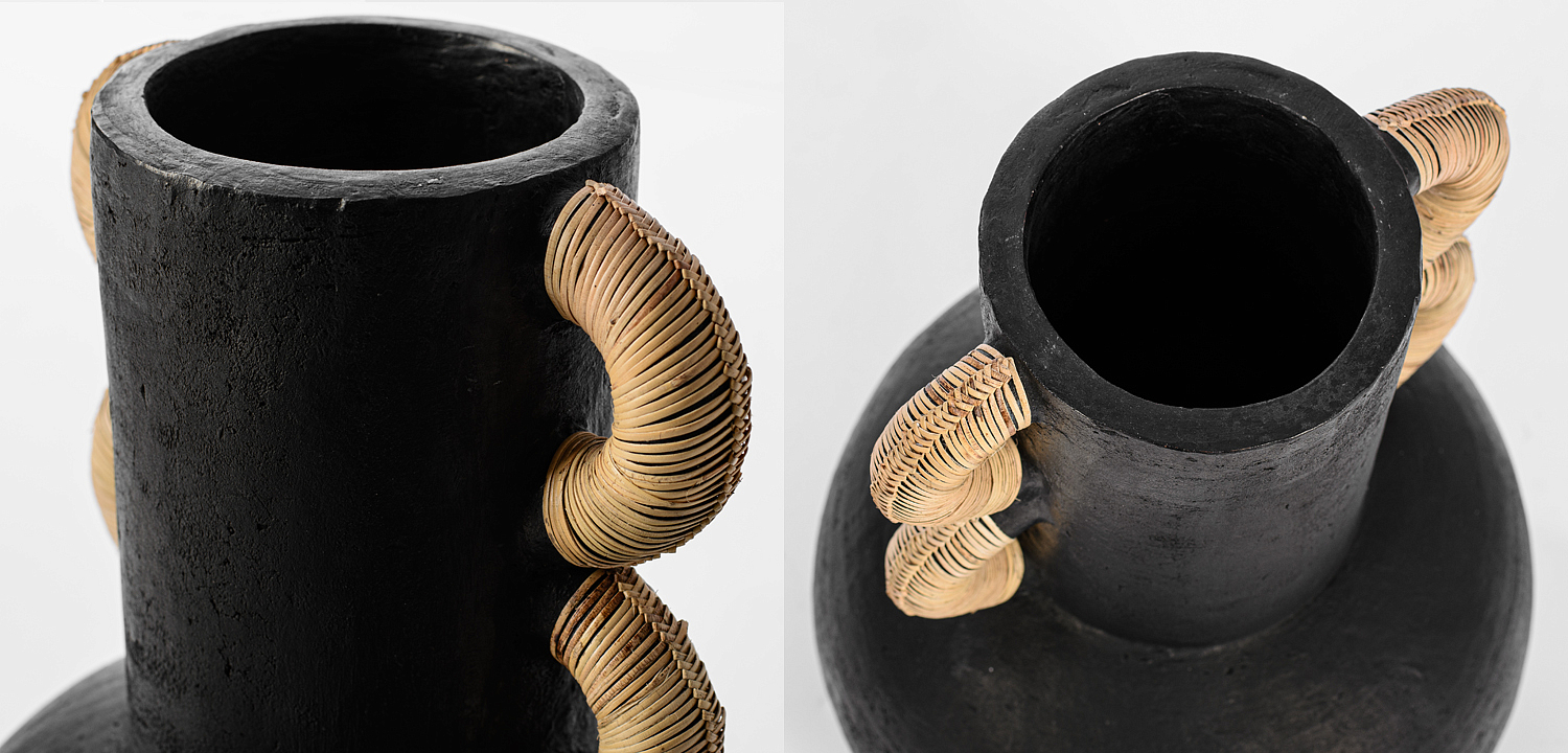 Ваза Round Vase Ceramic & Rattan Ваза Round Vase Ceramic & Rattan - Loft-Concept в Брянске