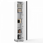 Шкаф-пенал белый с зеркальной дверцей Strict Lines варинант исполнения - 3 | Loft Concept в Брянске