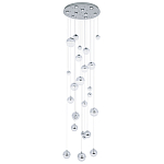 Каскадная люстра с плафонами в виде хрустальных сфер Esme Sphere Crystal Chrome Cascade Chandelier 25 варинант исполнения - 1 | Loft Concept в Брянске