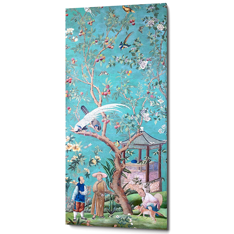 Постер на холсте в стиле шинуазри с изображением сада Chinoiserie Gazebo in the Imperial Garden Poster Бирюзовый Мульти Постер на холсте в стиле шинуазри с изображением сада Chinoiserie Gazebo in the Imperial Garden Poster Бирюзовый Мульти в Брянске | Loft Concept