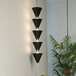 Подвесной светильник светодиодный в виде ряда черных металлических конусов  Herringbone варинант исполнения - 3 | Loft Concept в Брянске