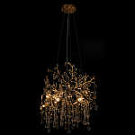 Подвесная люстра в виде ветвей деревьев золотого цвета с прозрачными подвесками-каплями 8 и 14 ламп Droplet Chandelier варинант исполнения - 5 | Loft Concept в Брянске