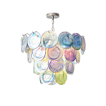 Люстра с каскадом из круглых разноцветных стеклянных дисков Mother of Pearl Iridescence варинант исполнения - 4 | Loft Concept в Брянске
