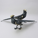 Статуэтка бронзовая пара Фазаны синие Bronze Birds варинант исполнения - 1 | Loft Concept в Брянске
