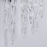 Бра цвета хром с ветвями и прозрачными стеклянными подвесками в виде вытянутых спиральных капель Droplet Chandelier варинант исполнения - 5 | Loft Concept в Брянске