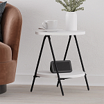 Стол приставной с 2-мя круглыми белыми столешницами ESSEL SIDE TABLE WHITE варинант исполнения - 6 | Loft Concept в Брянске