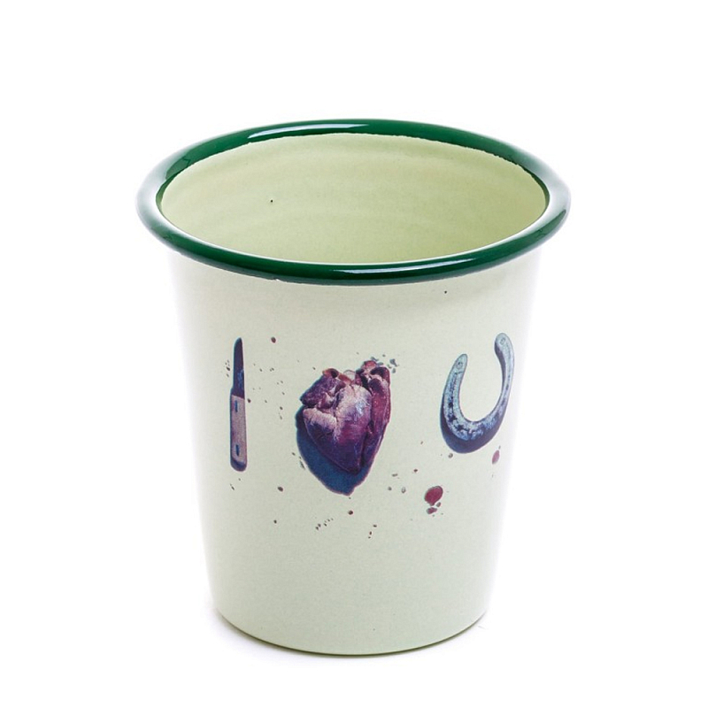 Стакан Seletti Enamel I love U Зеленый Мульти Стакан Seletti Enamel I love U Зеленый Мульти в Брянске | Loft Concept