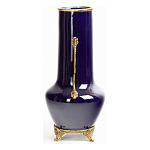 Ваза темно-синяя фарфоровая с бронзовыми ручками и ножками Eden Garden варинант исполнения - 3 | Loft Concept в Брянске