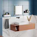 Настенное зеркало квадратной формы в металлической раме золотого цвета CORNER MIRROR GOLD варинант исполнения - 3 | Loft Concept в Брянске