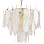 Люстра с декором из рельефного стекла в виде перьев Abelia Feather Chandelier 10 варинант исполнения - 1 | Loft Concept в Брянске