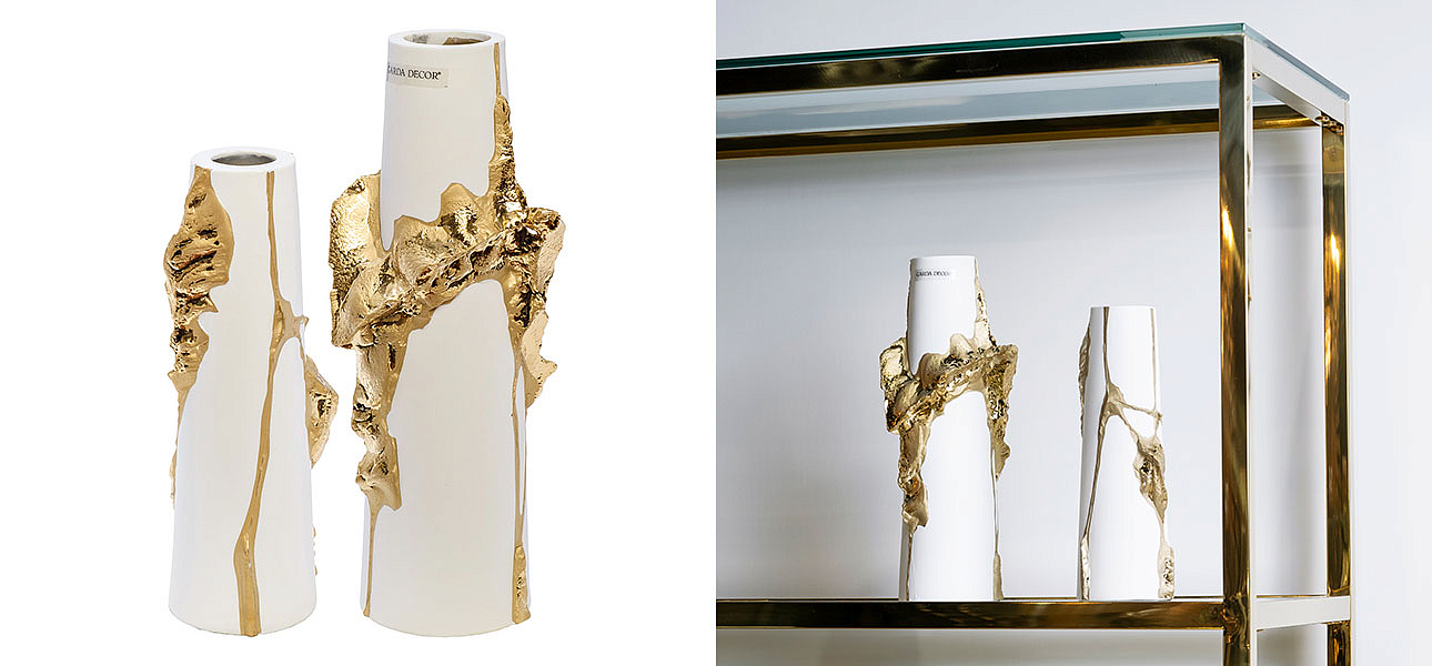 Ваза Rhea white with gold 30 Ваза Rhea white with gold 30 - Loft-Concept в Брянске