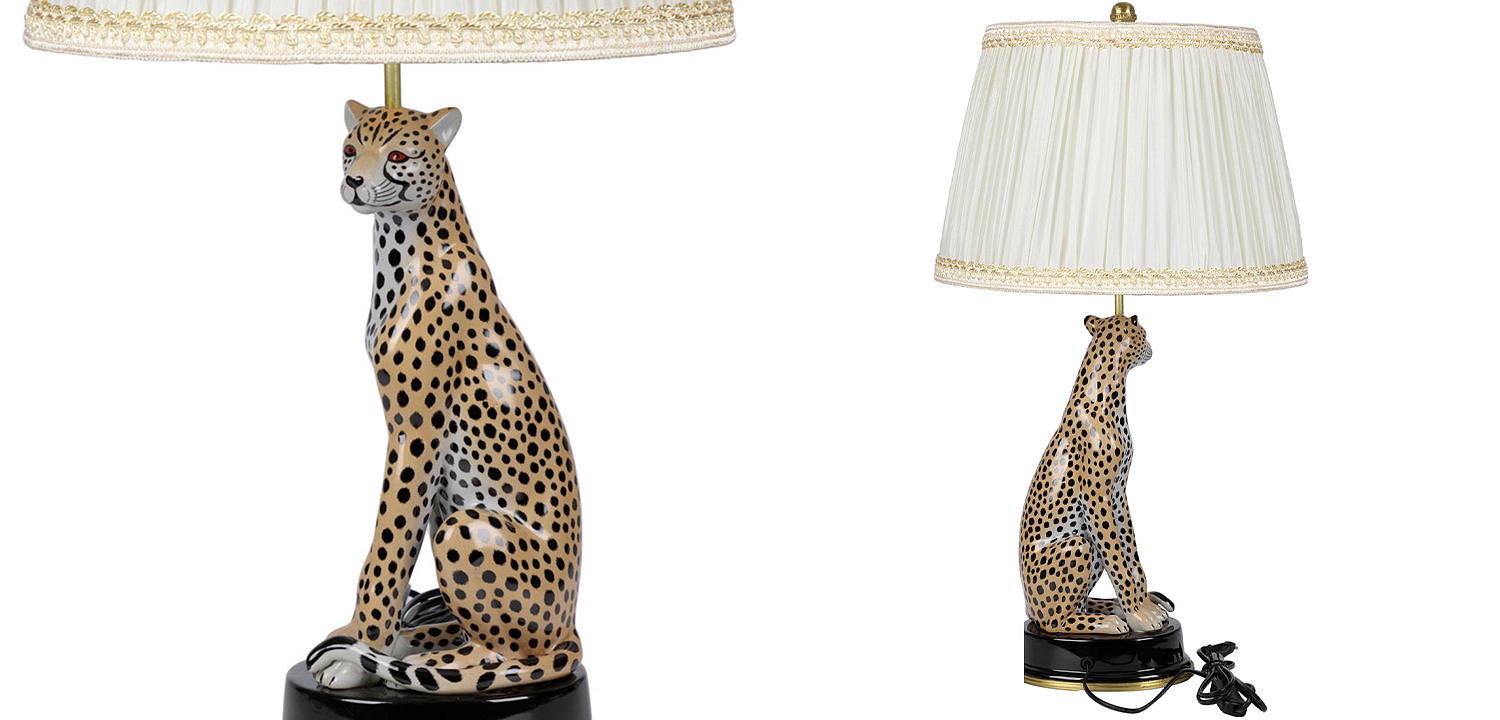 Настольная лампа с абажуром Leopard Table Lamp Настольная лампа с абажуром Leopard Table Lamp - Loft-Concept в Брянске