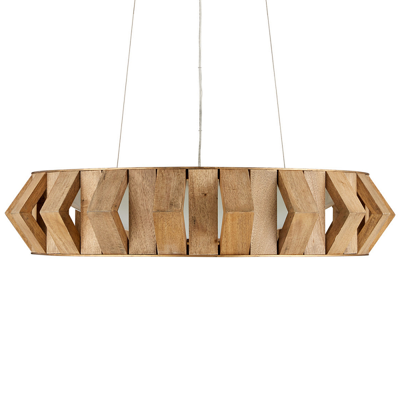 Люстра круглая из толстых деревянных реек Wooden Slats Коричневый Люстра круглая из толстых деревянных реек Wooden Slats Коричневый в Брянске | Loft Concept