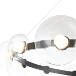 Люстра подвесная круглая с 12-ю прозрачными куполообразными плафонами и черным металлическим основанием Flos Wireline Lighting варинант исполнения - 4 | Loft Concept в Брянске