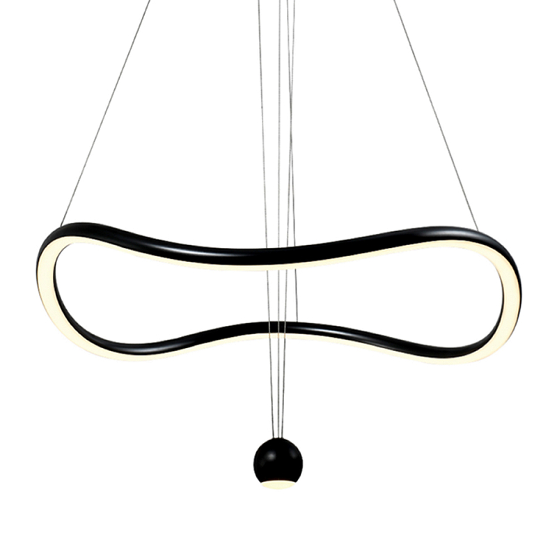 Подвесной светильник волнообразной формы LED 35W 3000K Infinity Черный Белый в Брянске | Loft Concept 