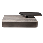 Столик журнальный квадратный  с полкой Sculptural Marble Accent с мрамором  варинант исполнения - 3 | Loft Concept в Брянске