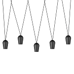 Подвесной светильник черными плафонами на длинных пересекающихся тросах Construction варинант исполнения - 1 | Loft Concept в Брянске