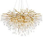 Люстра подвесная с прозрачными стеклянными подвесками в форме капель Диаметр 100 см Droplet Chandelier варинант исполнения - 7 | Loft Concept в Брянске