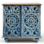 Комод с резным фасадом Blue Carved Chest of Drawers варинант исполнения - 1 | Loft Concept в Брянске