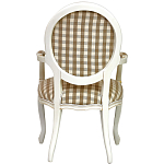Стул с подлокотниками и круглой спинкой  Checkered Upholstery Chair обивка в клетку варинант исполнения - 4 | Loft Concept в Брянске