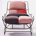 Дизайнерское разноцветное кресло на металлическом каркасе с подставкой для ног Poltronova Plasma Armchair варинант исполнения - 5 | Loft Concept в Брянске