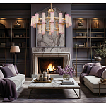 Люстра двухъярусная круглая с текстурными цилиндрическими плафонами Glimpse варинант исполнения - 5 | Loft Concept в Брянске