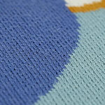 Плед из хлопка синего цвета с абстрактным принтом Elysian Flow Ocean варинант исполнения - 3 | Loft Concept в Брянске